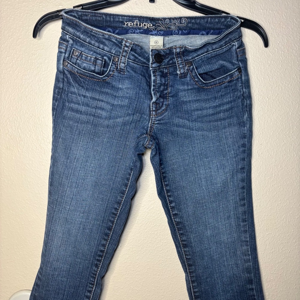 Refuge Womens Size 0 Blue Jeans Medium Wash Stretch Denim Skinny Y2K